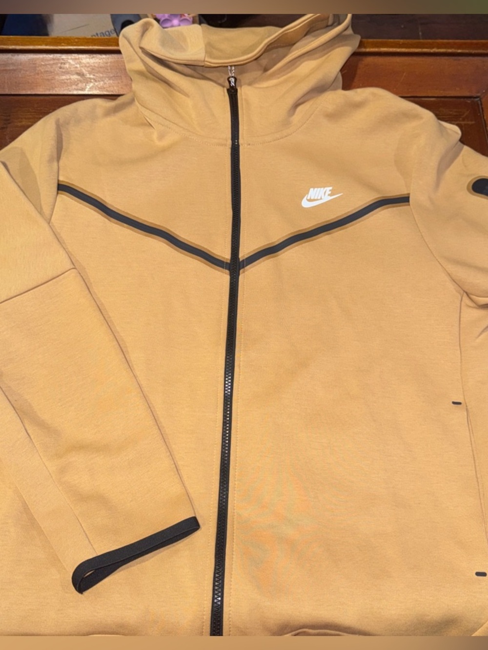 Nike Sportswear Tech Fleece Full-Zip Hoodie University Beige CU4489-657 Mens XL